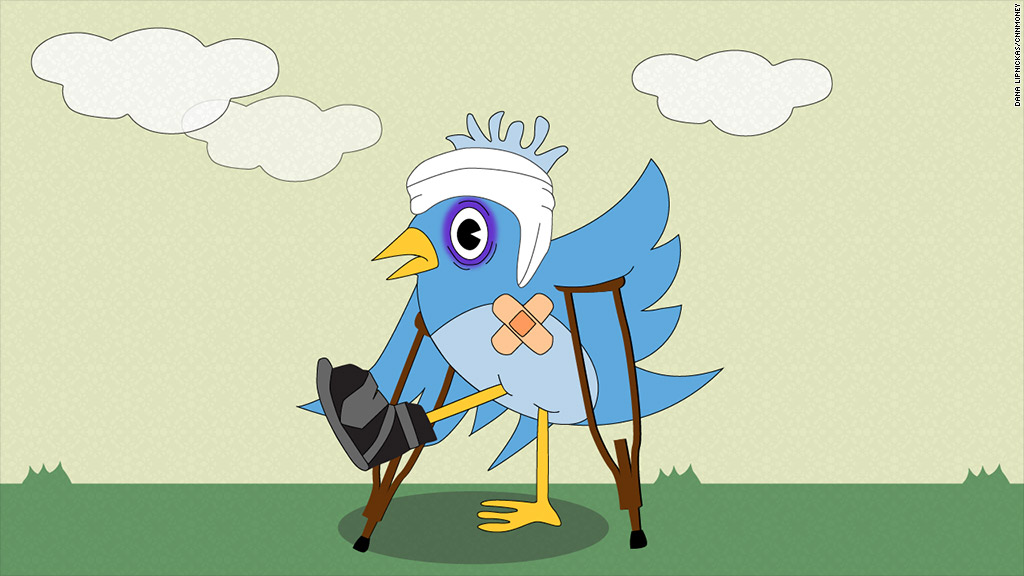 wounded twitter bird