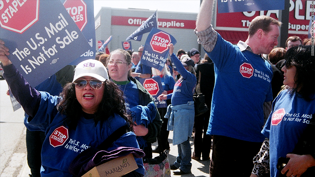 postal protest staples