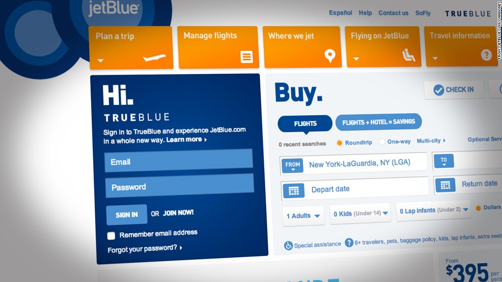 jetblue password