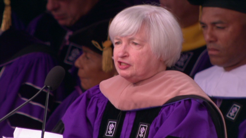 Watch Yellen give speech at Yankee Stadium