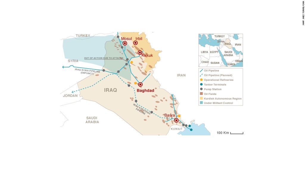 map iraq oil