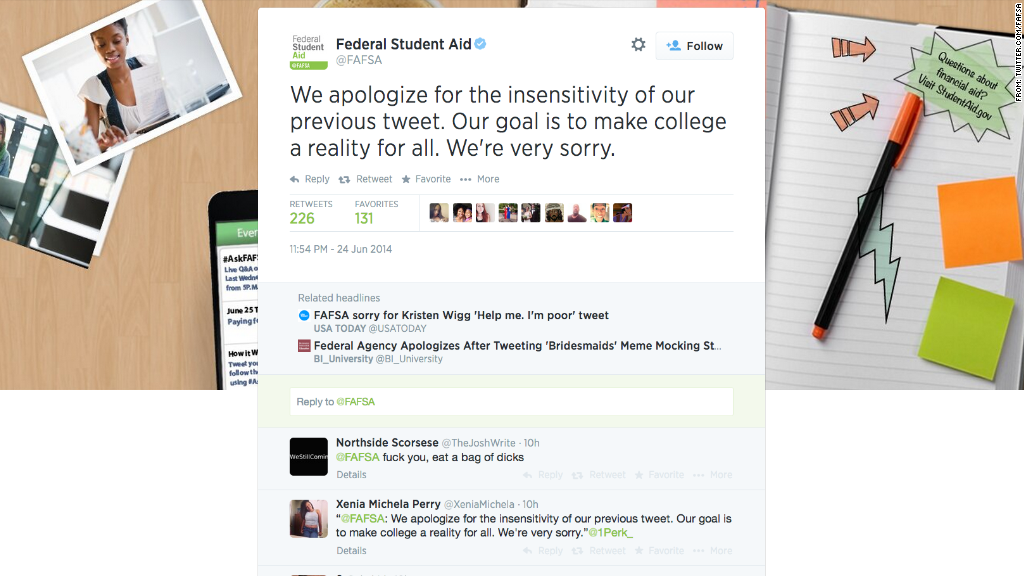 fafsa tweet apology