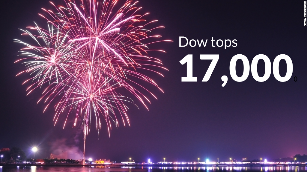 Time for fireworks Dow tops 17,000!