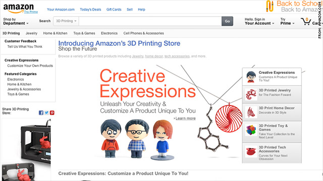 launches 3-D printing store