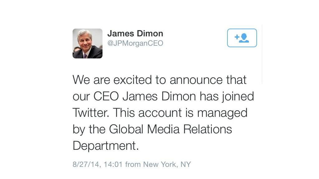 Jamie Dimon JPMorgan twitter