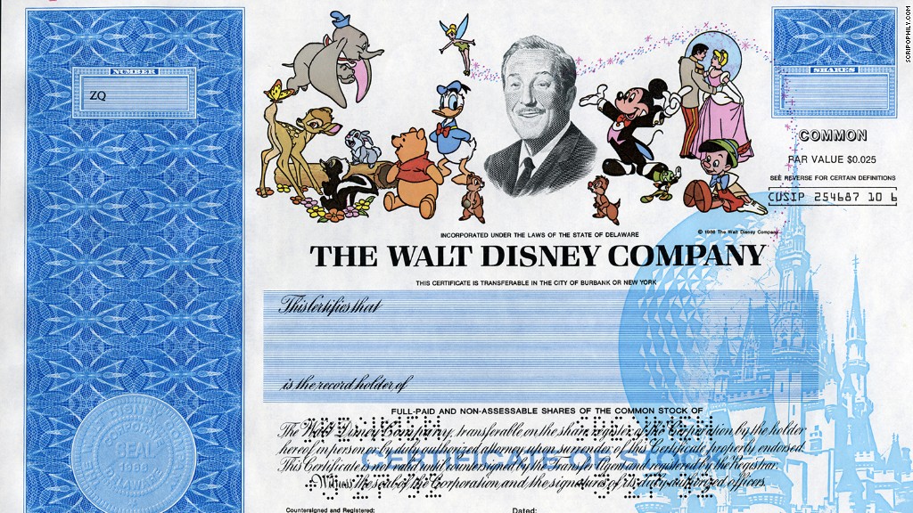 Disney stock certificate