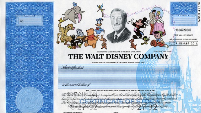 The Walt Disney Company Stock Certificate 2011 - 1 Novelty Share