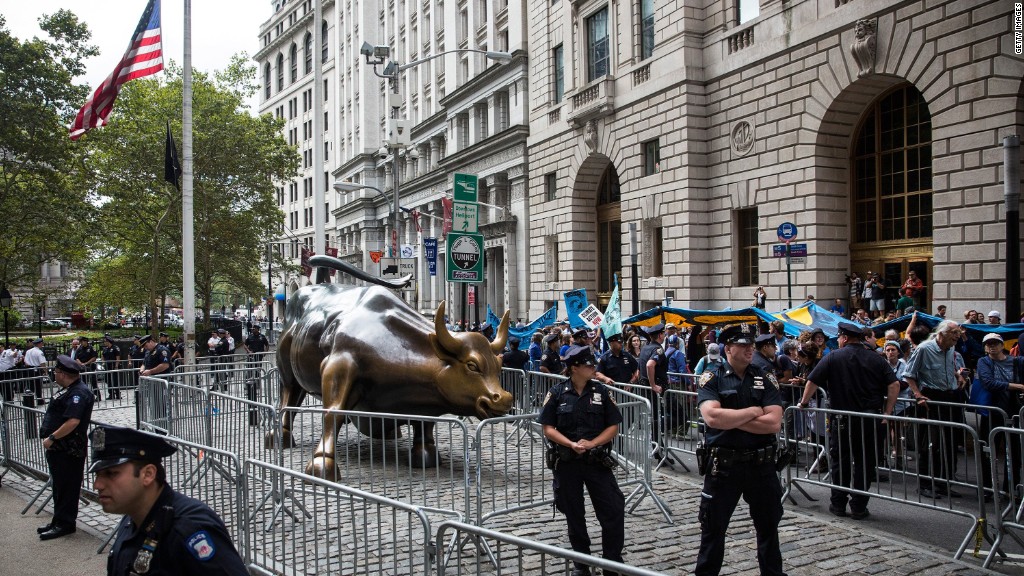 Raw Footage: Climate activists take Wall Street
