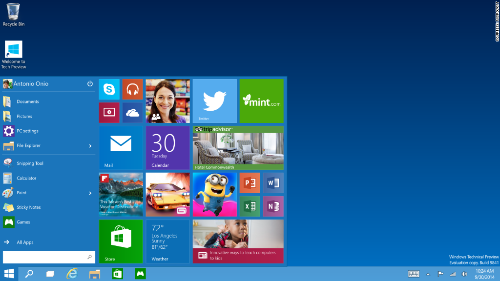 windows 10 start menu