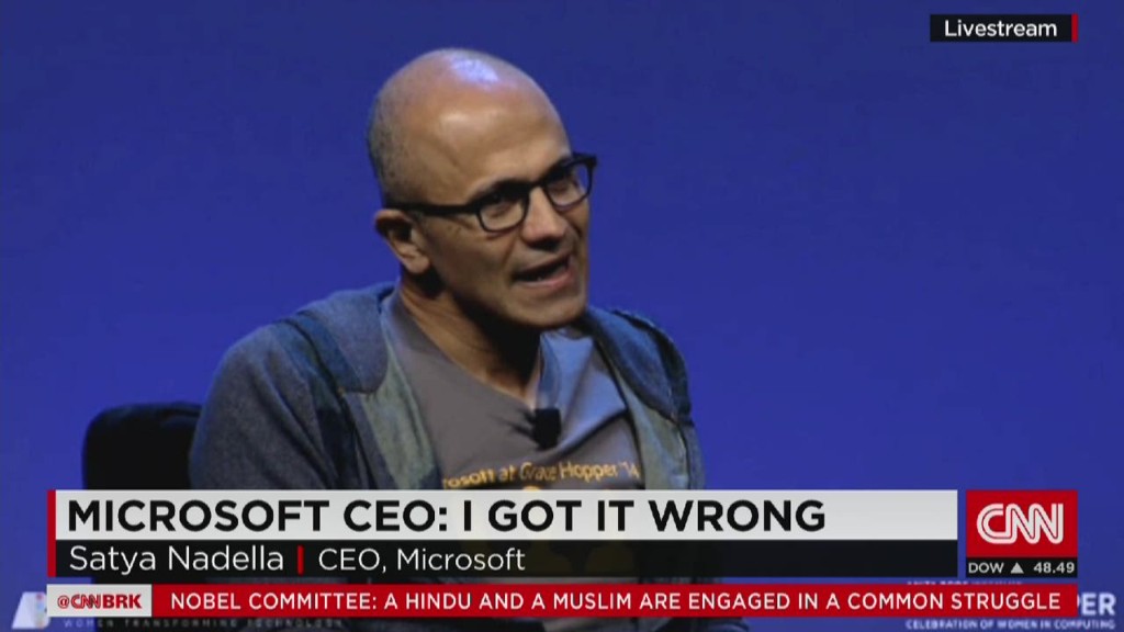 Microsoft CEO's gender gap gaffe