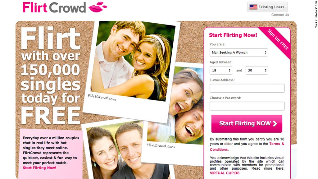 flirtcrowd homepage. 