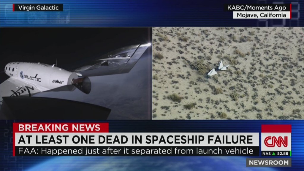 Virgin Galactic's SpaceShipTwo crashes