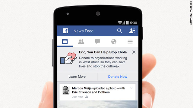 Facebook Launches Ebola Fundraising Campaign