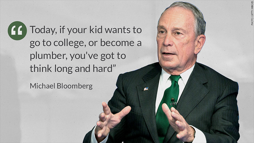 bloomberg plumber vs college