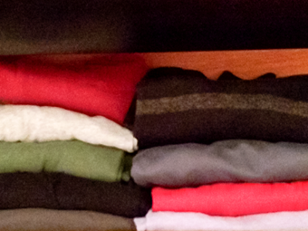 closet organization folded clothes