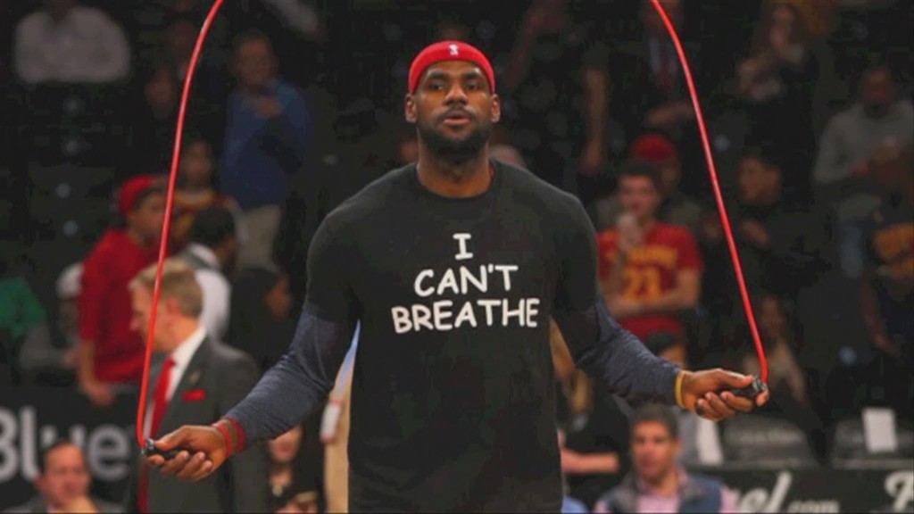 Athletes protest with 'I can't breathe'