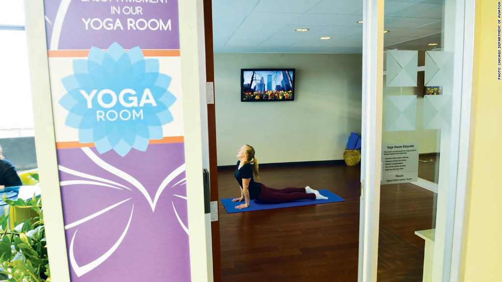 yoga in an airport 2 