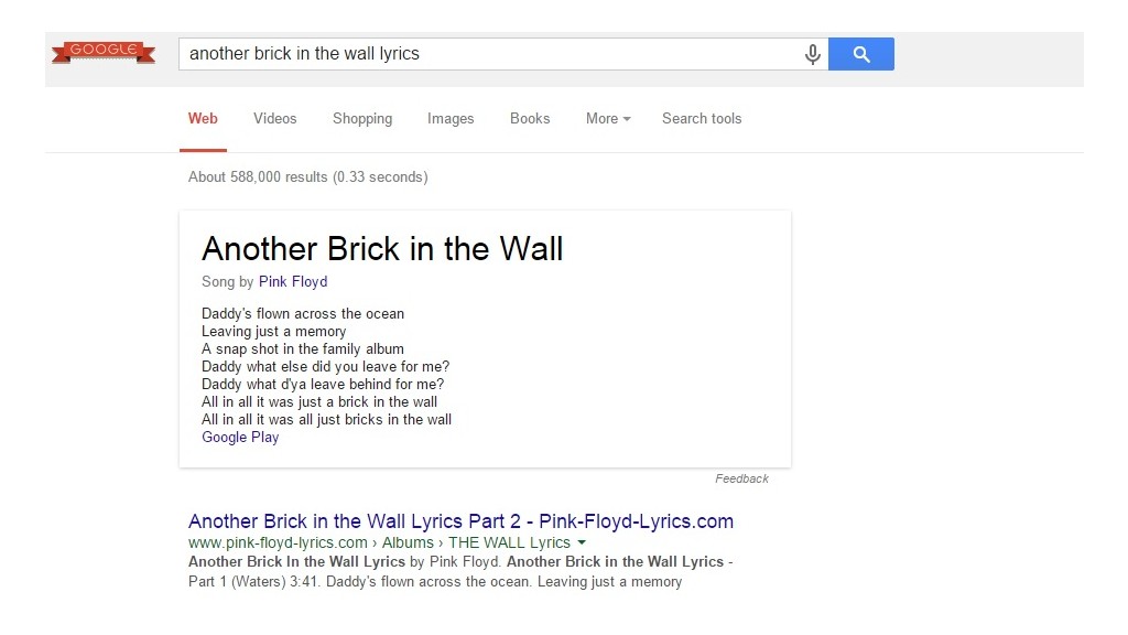 google lyrics