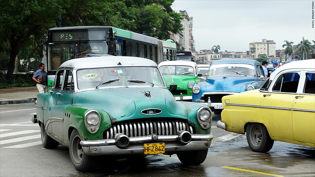 cuban cars green white taxi 