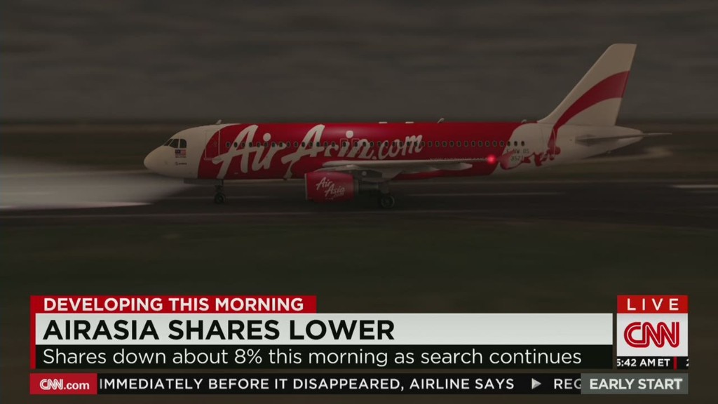 AirAsia shares lower on missing jet