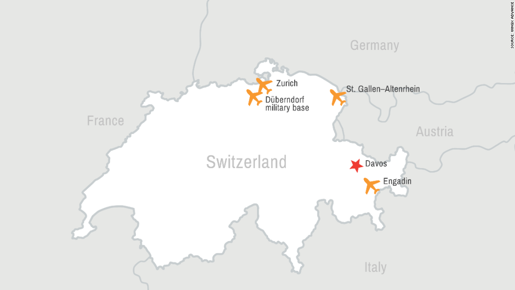 Davos creates air traffic jam from private jets