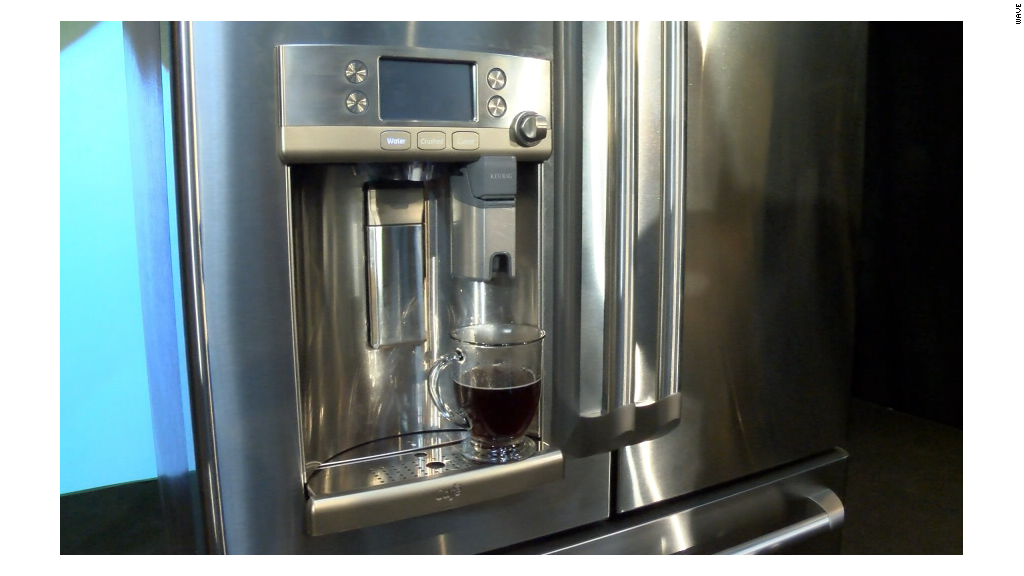 GE refrigerator brews Keurig K-cup coffee