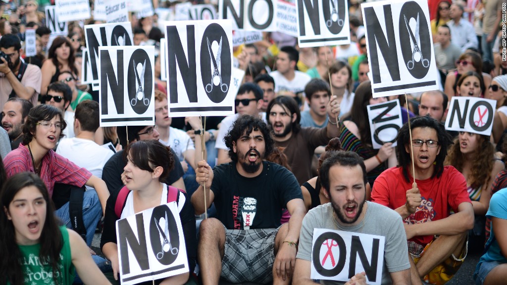 Spain cuts protests