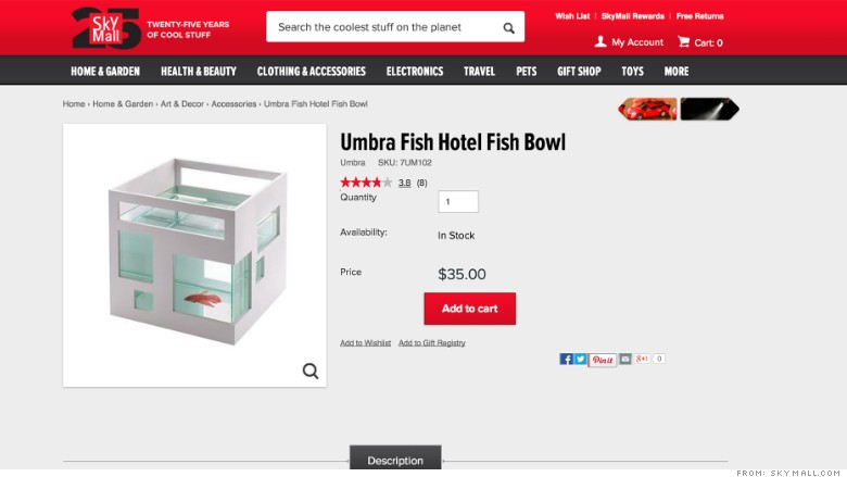 skymall umbra fish hotel fish bowl 