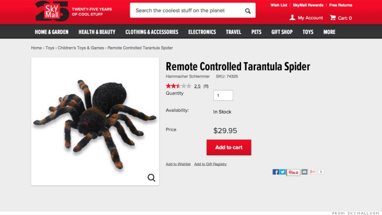 skymall remote controlled tarantula spider 