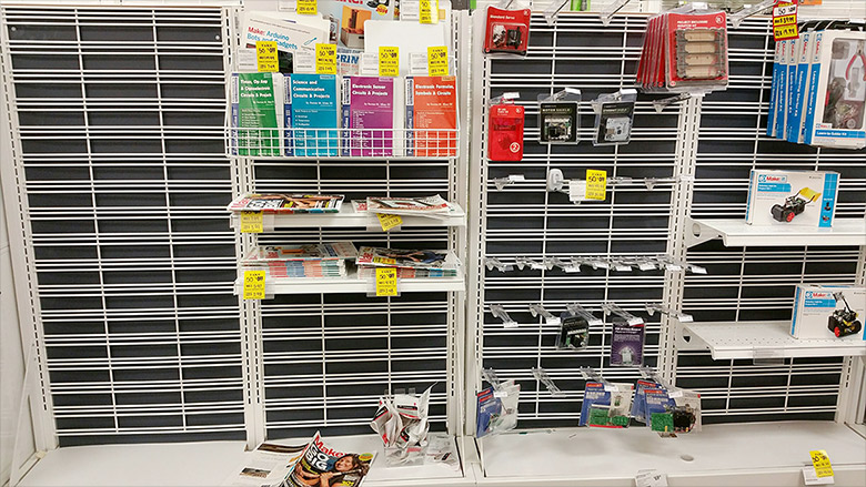 radioshack empty shelves 