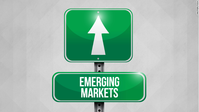 emerging markets road sign