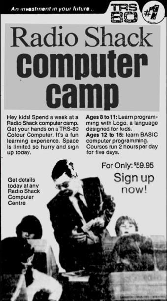 radioshack ad computer camp 