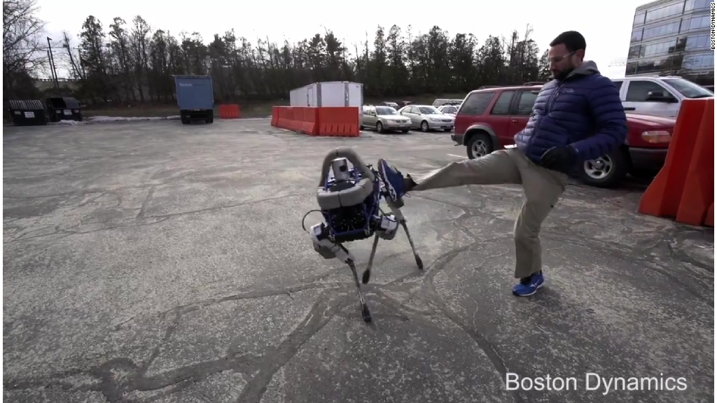 Google's robot dog gets kicked around