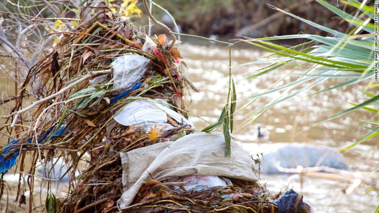 plastic bag river pollution