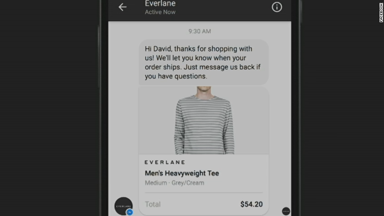 Facebook Messenger chat with business