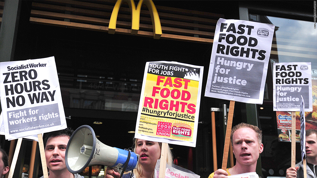 McDonald's workers protest for higher wages