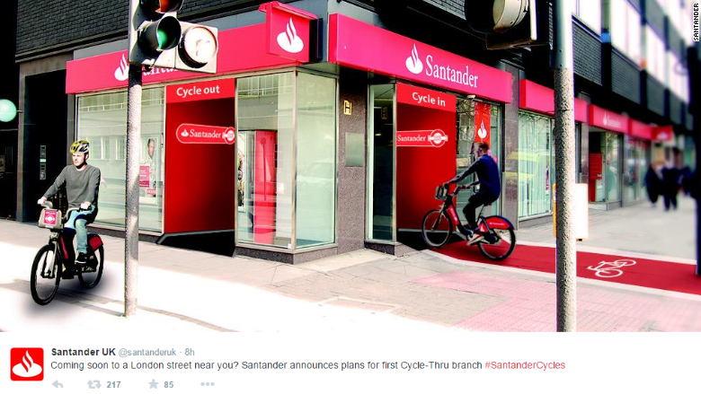 april fools santander cycle through