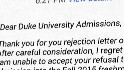 17-year old rejects Duke's rejection letter
