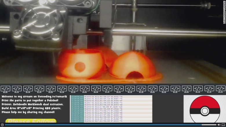 livecoding pokeball 3d printing