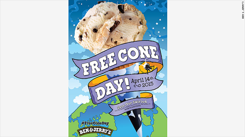 ben jerrys free cone 