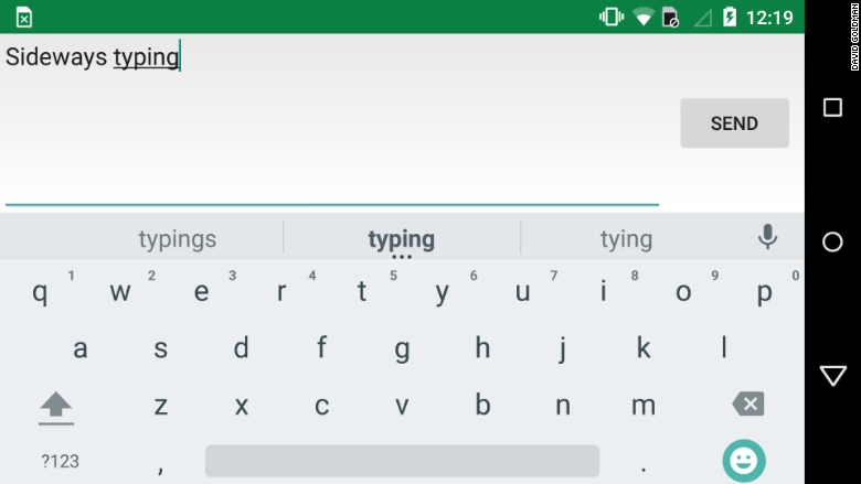 keyboard sideways