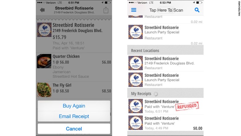 mastercard qkr app streetbird receipt refund