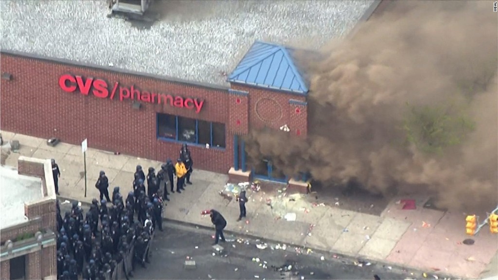 Chaos and violence on the streets of Baltimore