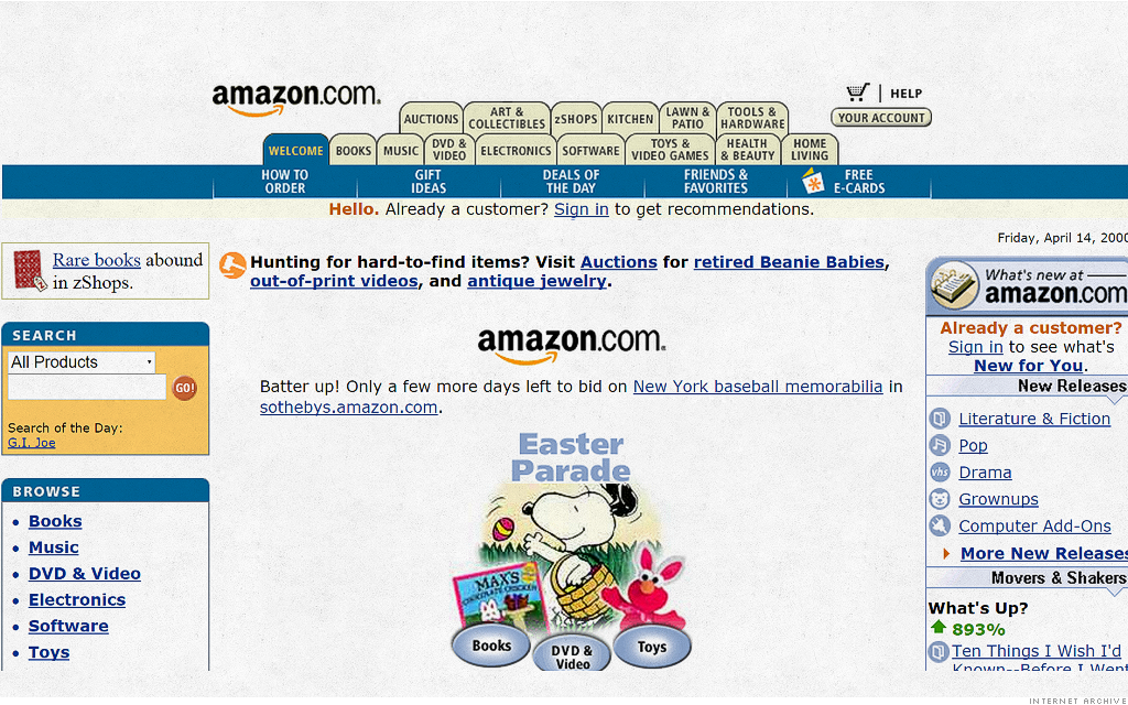Amazon - Here's what your favorite websites looked like 20 years ago - CNNMoney