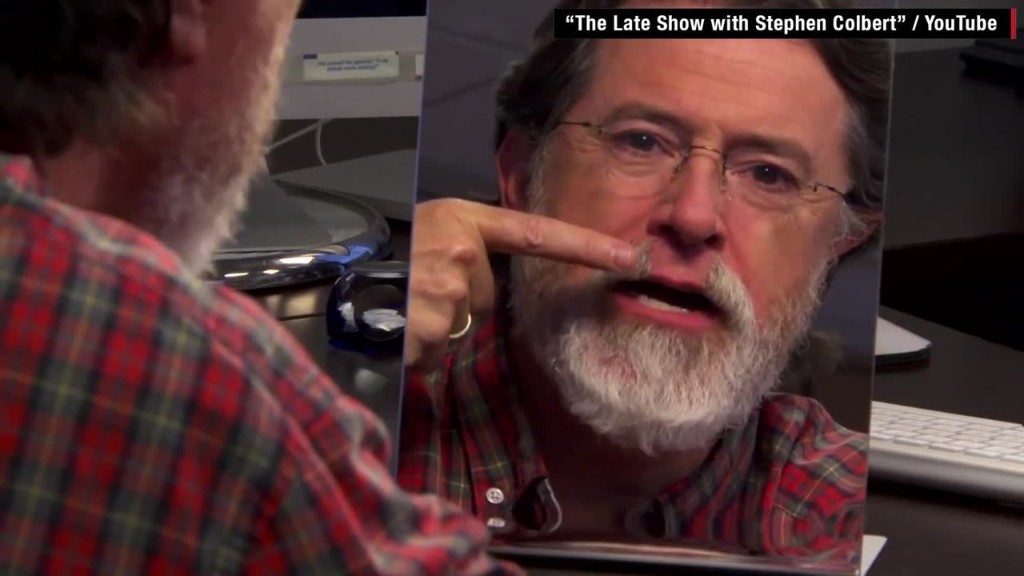 Stephen Colbert shaves his beard