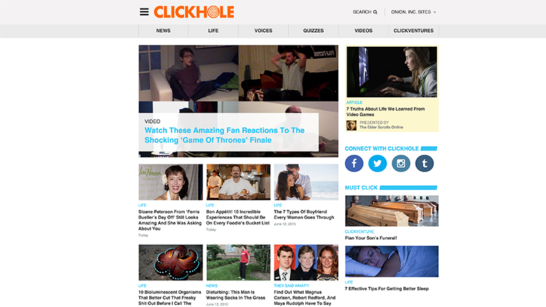 clickhole homepage 2