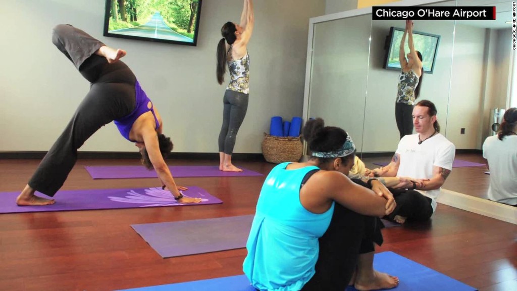 Say 'namaste' to airport yoga