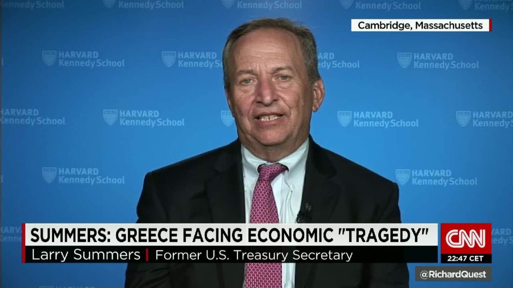 Larry Summers: Greece facing economic 'tragedy'