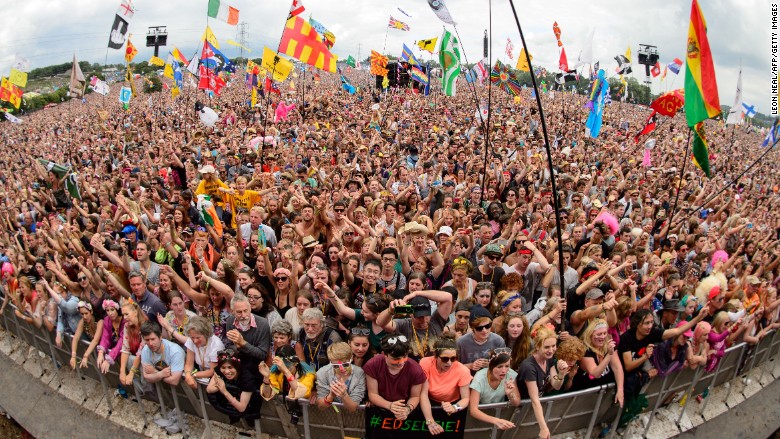 glastonbury festival concert party crowd