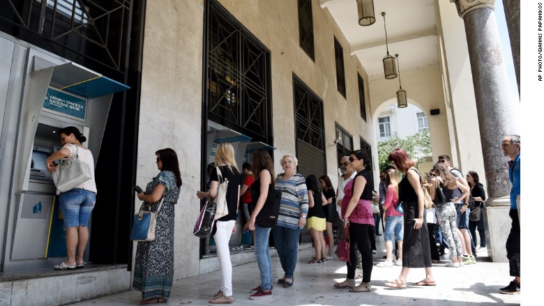 greek banks atm line